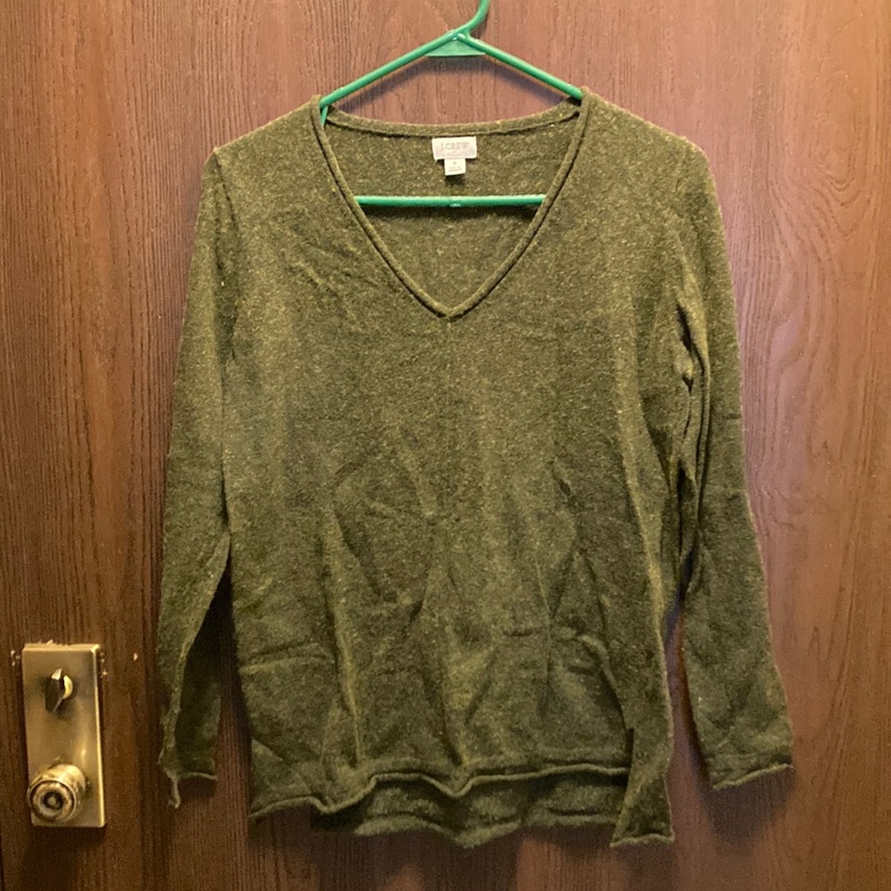 S JCrew olive green top